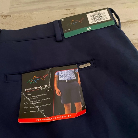Mens Greg Norman Performance Shorts Sz 40 Navy Blue Golf - Picture 6 of 9